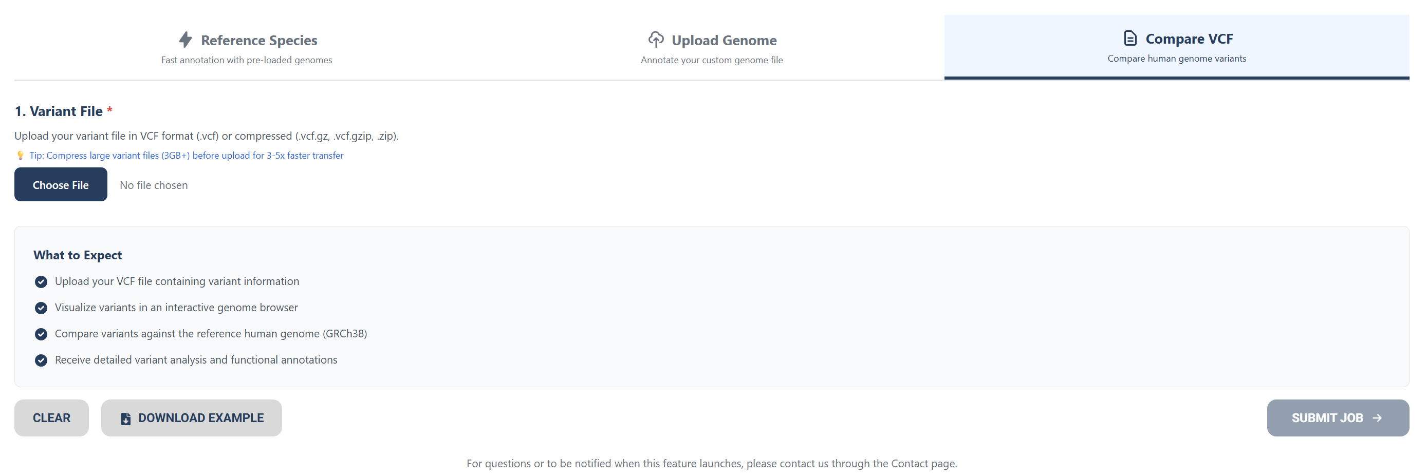Submitting human variant files